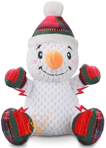 Newget Christmas Squeaky Dog Toys, Plush Dog Chew Toys with Crinkle Paper