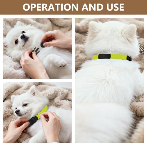 2 Pack Kitten Collar Tiny Black Polka Dots On Yellow Cat Collar with Bell, Adjustable 10.6 to 17.1 Inches
