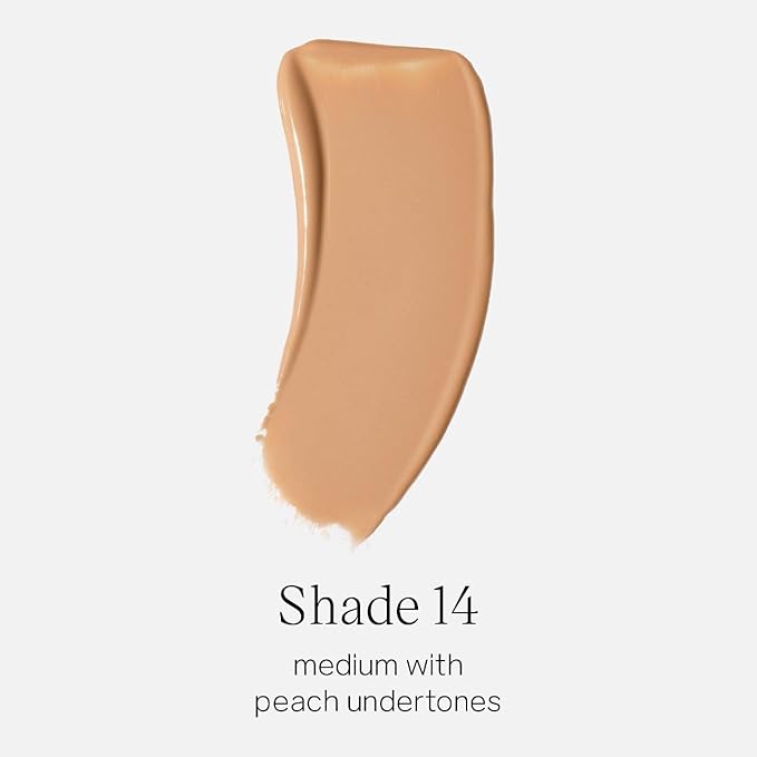 Saie Glowy Super Skin Tint Liquid Foundation - Weightless + Dewy Foundation with Lightweight Medium Coverage - Hydrating Face Makeup + Skin Care Serum Hybrid with Hyaluronic Acid - Shade 14 (1.01 oz)