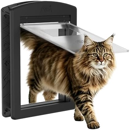 Large Cat Door with Sliding Lock Panel and Magnetic Flap