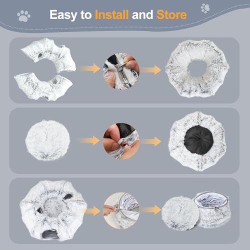 Cat Tunnel Bed for Indoor Cats, Zipper-Style Warm Soft Cat Donut Tunnel Toy