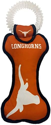 Pets First NCAA Texas Longhorns Dental Dog TUG Toy with Squeaker. Tough PET Toy for Healthy Fun, Teething & Cleaning Pets Teeth & Gum
