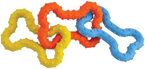 Pupstages Mini Bone Tug Dental Dog Chew Toy, Floppy & Textured, 6.3"