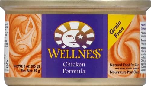 Wellness Complete Health Pate Adult Canned Wet Cat Food, Natural, Protein Rich, Grain Free, Chicken Entrée Recipe, 3 oz, Pack of 24 Cans