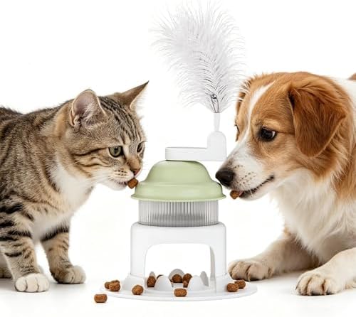 Interactive Cat Treat Dispenser Toy, Green