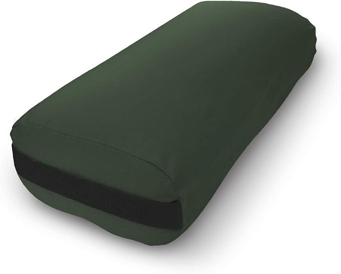 Bean Products Cotton Batting Yoga Bolster - Studio Grade Round or Rectangular Restorative Yoga Pillow for Pilates and Yin Practice - Soft Yet Firm Support with Cotton Cover - Made in The USA