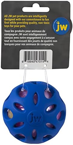 Petmate Crackle Heads Crackle Ball Crunchy Noise Chew Fetch Toy for Dogs Assorted Colors,Medium 3' Diameter,(Pack of 2)
