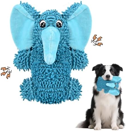 Dog Toys Puppy Toys Cute Squeaky Dog Toy, Shaking Squeaky - Stuffed Plush Animal to Keep Them Busy for Small Medium Large Dogs for Birthday Gift (Blue Elephant)
