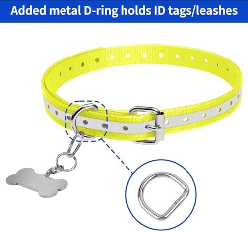 Shock Collar Replacement Strap for Most of Training Collar, 3/4 Inch Dog Collar Replacement for Wireless Fence and Bark, Adjustable Waterproof TPU Collar Strap - 2 Pack