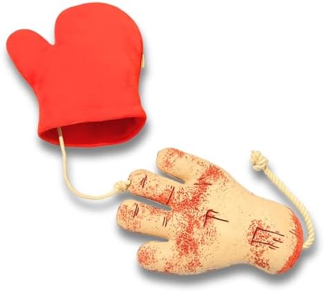 7" Squeaky Plush Toy for Puppies Small Dogs Self Etertainment Washable Soft Made [PET ONLY] (Red Glove & Hand)