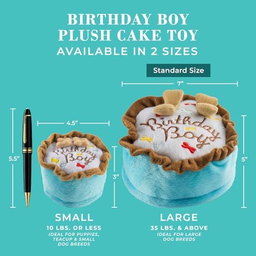 Haute Diggity Dog Birthday Boy Cake Plush Dog Toy, Funny Stuffed Dog Toy