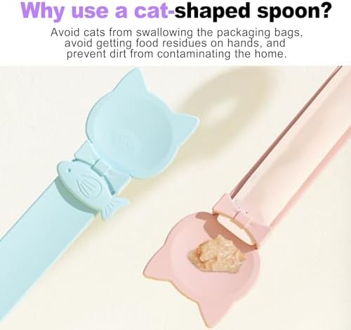 3 PCS Cat Treat Spoon Squeeze & Lickable Feeder for Wet Food,Puree,Liquid Snacks,Strip Feeder Spoon with Multi-Function (3 Colors)