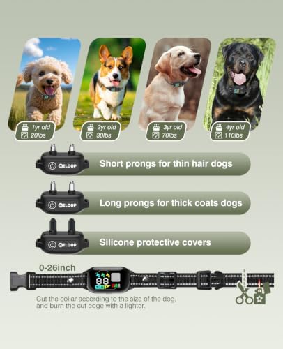Dog Shock Collar with Remote Control, 3300 ft for 2 Dog Training Collar with Beep, Vibration and 99 Static Levels, IPX7 Waterproof E Collar for Small, Medium and Large Dogs
