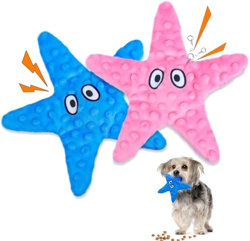 HGB No Stuffing Crinkle Dog Squeak Toys with Treat Pocket