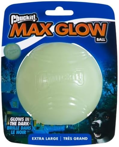 Chuckit! Max Glow Bouncy Ball, Glowin the Dark, XL 3.5in