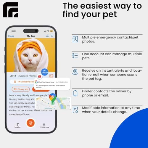Breakaway Cat Collar QR Code, Reflective Bell, Adjustable Kitten, Blue 2pk