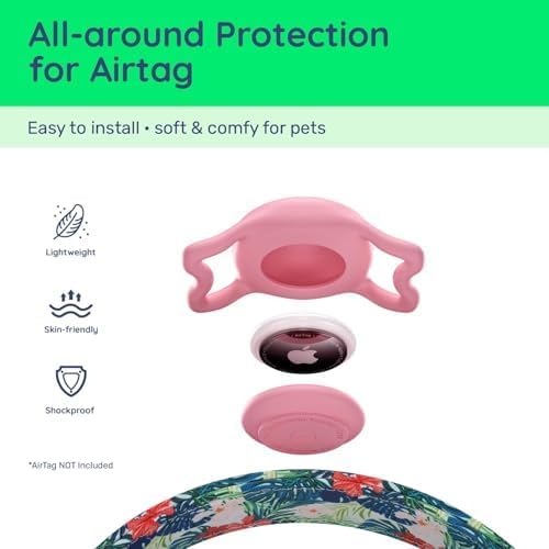 Airtag Dog Collar,with Waterproof airtag Holder，Original Stylish Cute Pattern Design.QR Code ID Buckle，Comfortable Soft Cotton for Small Medium Large Dogs