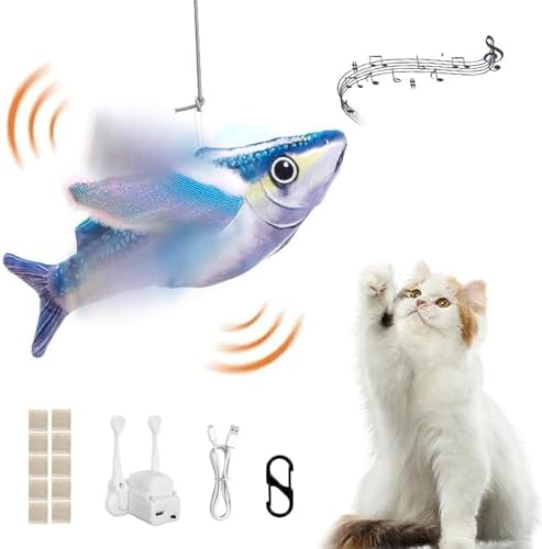 Esoes Flappy Fish Cat Toy – Interactive Flapping & Chirping Fish Toy for Cats (No Flying), Interactive Cat Exercise Toys for All Breeds Cat Kicker Catnip Toys