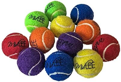 Midlee Mini 1.5" Dog Tennis Balls with Squeaker, Set of 12