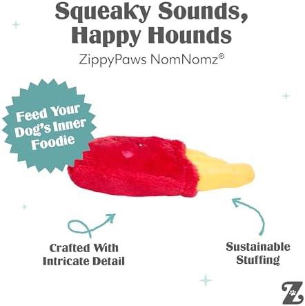 ZippyPaws NomNomz Dog Squeaky Toys to Keep Them Busy, Pet Products - Fries