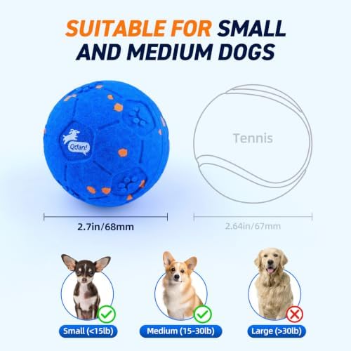 QDAN Interactive Dog Toys, Automatic Moving Dog Balls with 3 Modes, 2.7Inch