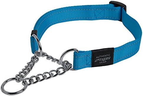 Reflective Nylon Choke Collar; Slip Show Obedience Training Gentle Choker for Large Dogs, Turquoise