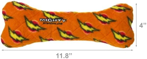 MIGHTY Tuffy 2 Pack Bone Dog Toy: Ultra Durable Plush Toy with Multiple Layers & Reinforced Seams, Washable and Floats, Vinyl Bone & Fleece