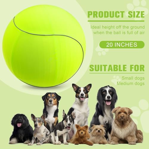 ANC POP 20" Herding Ball for Dogs & Horses with Green Nylon Cover, for Australian Shepherd Training Toy, for Small & Medium Pets Outdoor Play & Exercise