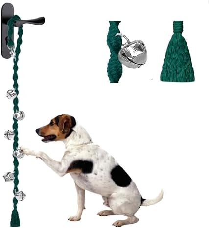 Dog Bells to Go Outside, Potty Training Bell, Handmade, Adjustable | Handmade with Premium Yarn, Twisted Style, Clear Jingle, Dog Potty Bell, Dog Door Bell.