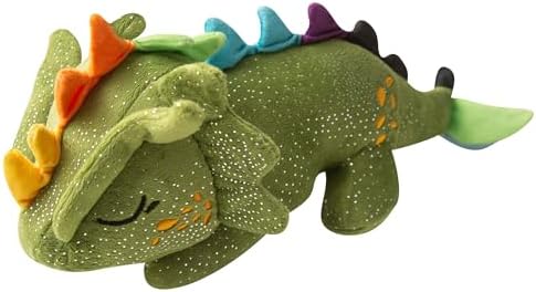 SNUG AROOZ Drowsy the Green Dragon - Plush Dog Toy, Squeaks & Crinkles, Pet Multi-Sensory Play, Recycled Material, 4x12 Soft-Cuddly Magical Companion