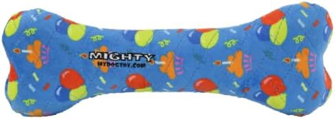 MIGHTY Tuffy Bone Dog Toy: Ultra Durable Plush Toy with Multiple Layers & Reinforced Seams, Washable and Floats, Vinyl Bone & Fleece