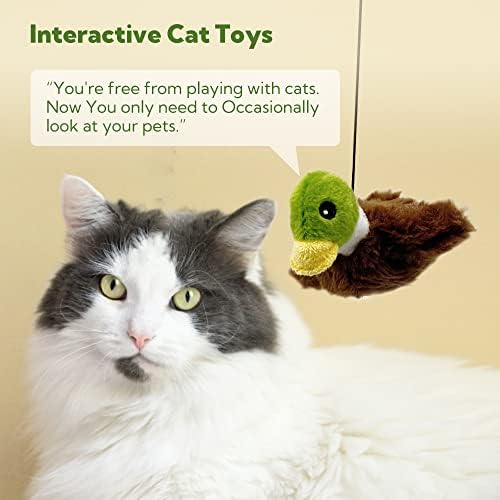 Flapping Cat Toy, Motion Activated Duck with Catnip, 3 Modes & USB Rechargeable, Machine Washable Interactive Toy for Indoor Cats
