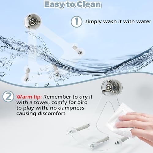 Bite-Resistant Acrylic Rocking Bird Nail Trimming Perch Stand