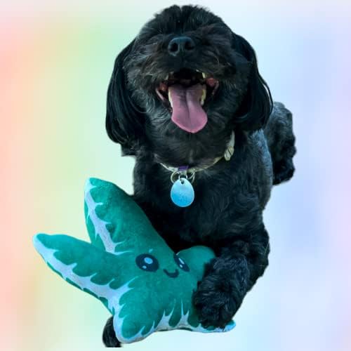 Wacky Leaf Dog Toy Funny Stuffed Plant Squeaker Chew Plush for Puppies