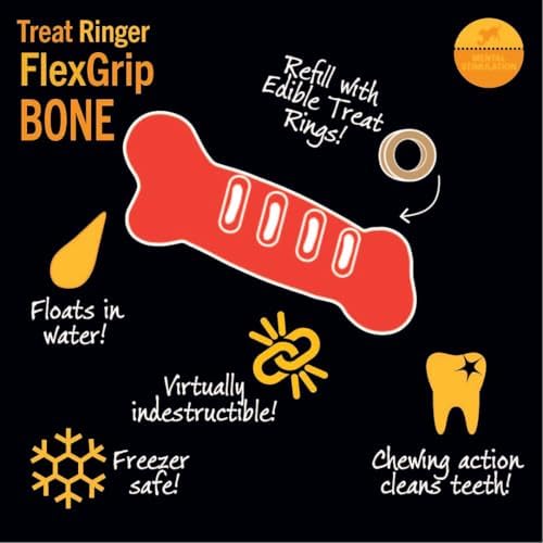 Starmark Treat Ring FlexGrip Bone Chew Toy For Large Dogs over 40 pounds