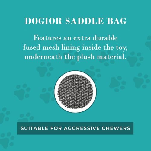 Haute Diggity Dog Dogior Saddle Bag Squeaky Plush Dog Toy, Navy