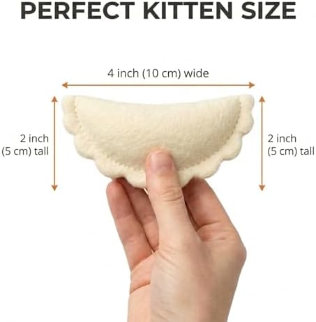 Glaciart One Wool Dumpling Cat Toys with Catnip | Interaction & Boredom Relief, Encourages to Exercise, Explore & Play | Filled w/Organic Herbs to Help Sooth or Reduce Anxiety