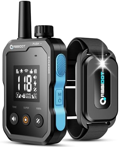 ABBIDOT Shock Collar for Dogs（5-120 lbs）- 4500 FT Dog Training Collar with Remote, IPX7 Waterproof with 6 Training Modes, Beep, Vibration, Safe Shock, Enhanced Night Light, Rechargeable E-Collar