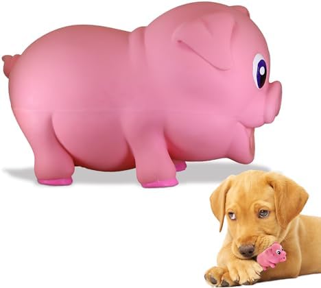 PetSport Naturflex Tiny Tots Pig Toy - Durable & Long-Lasting, Non-Toxic Material, Internal Squeaker, Rubber Toy for Dogs, Ideal for Interactive Play and Engagement