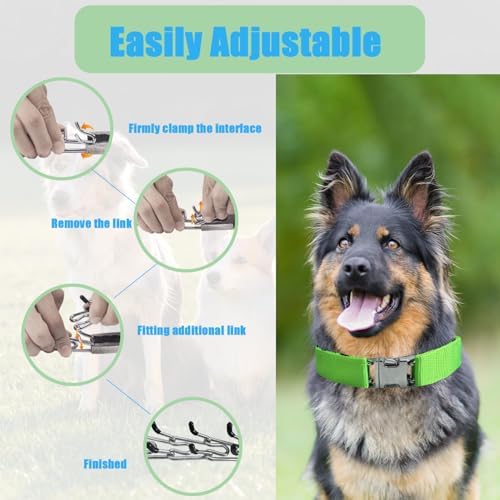 Prong Training Collar for Dogs, Rotating Ring Welding, Adjustable Dog Training Pinch Collar with Quick Release Buckle, for Small Medium Large Dogs