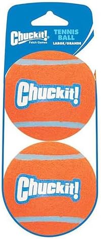 Chuckit! Dog Tennis Ball Dog Toy, Large (3 Inch Diameter) for Dogs 60-100 lbs 2 Count (Pack of 12)