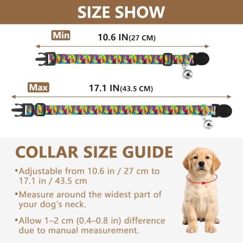 Tie Dye Spiral Red Kitten Collars 2 Pack Collar for Puppy Adjustable 10.6 to 17.1 Inches