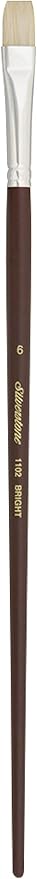 Silver Brush Limited 1102-6 Silverstone Bright Paintbrush for Oil Painting, Size 6, Long Handle