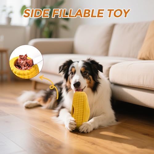 LIFLIX Dog Frozen Treat Toys, Dog Enrichment Toys, Interactive Dog Toys for Large Dogs, Indestructible Dog Toys to Keep Them Busy, Corn Shape
