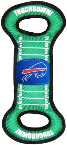 NFL Football Field DOG TOY with Squeaker. - BUFFALO BILLS - For Tug, Toss, and Fetch. - Tough & Durable PET TOY