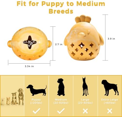 MewaJump Dog Toy Treat Food Dispenser Puzzle Rubber Chew Toys Stuffed Ball