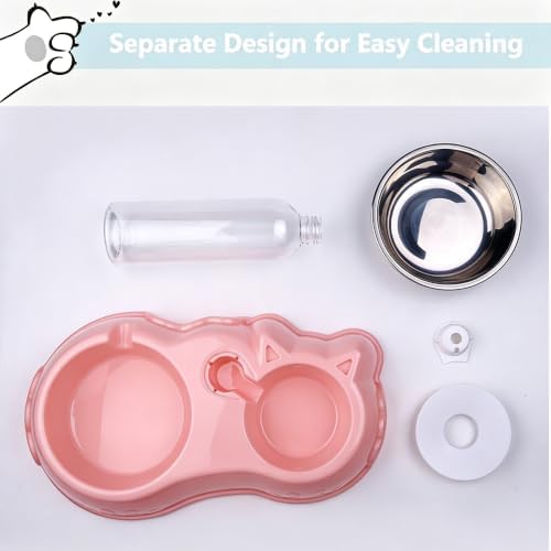 Cat Bowls Food and Water Bowl Set with Automatic Water Dispenser