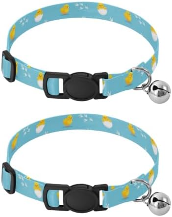 Cute Yellow Chicks Light Blue Dog Collar 2 Pack Lightweight Small Dog Collar Adjustable 10.6 to 17.1 Inches
