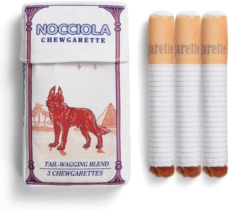 Nocciola Squeaky Sounds Puff Stick Dog Toys, Funny Interactive Plush Pitbull Husky Frenchie Pug Puppy Toys for Small to Medium Breed, Dog Accessories Boy Gifts- CHEWGARETTE