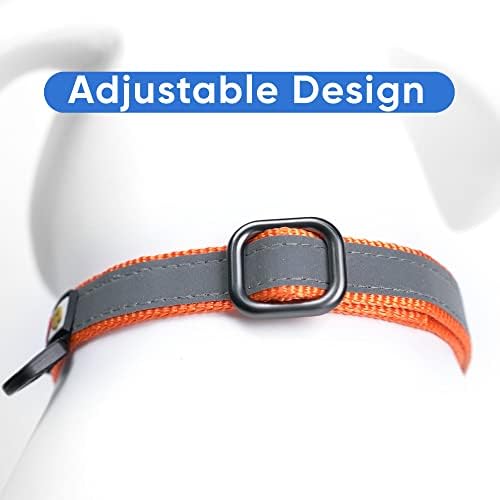 Pawtitas Customized Martingale Dog Collar Reflective Reflective Dog Collar Embroidered Personalized Name Phone Number Adjustable for Puppies Small Medium Large Size Dogs Medium Orange